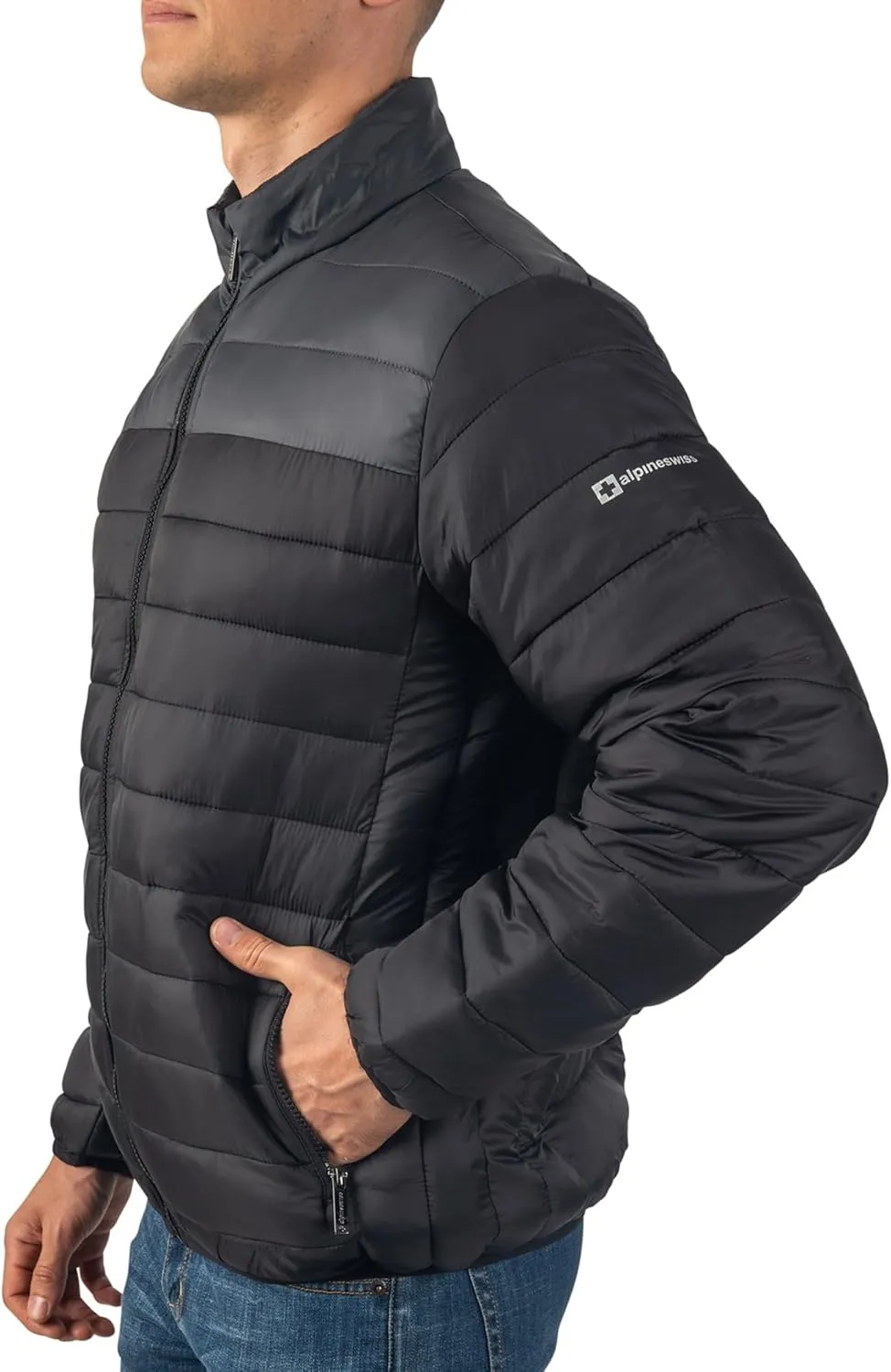 Alpine Swiss Niko Mens Puffer Jacket | Insulated Lightweight Down Alternative Coat | Packable, Water Resistant & Warm