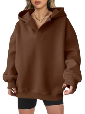 ANRABESS Womens Oversized Hoodies V Neck Sweatshirts Long Sleeve Pullover Casual Fall Teen Girls Preppy Clothes 2025 Trendy
