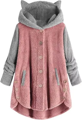 ChicCrate Womens Jacket Warm Fleece Teddy Fuzzy Wool Biker Fur Jackets Coats Loose Sherpa Outerwear Cardigan