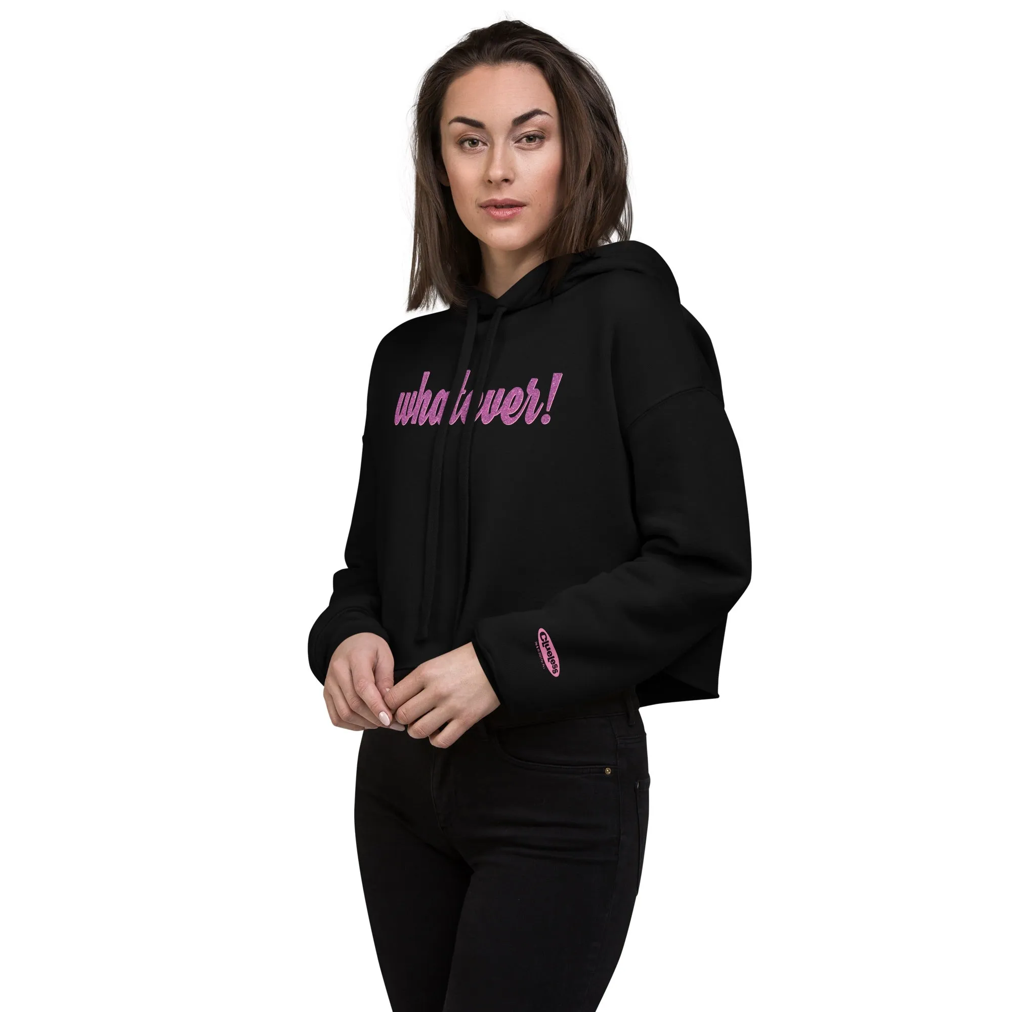 Clueless Whatever Women's Fleece Crop Sweatshirt