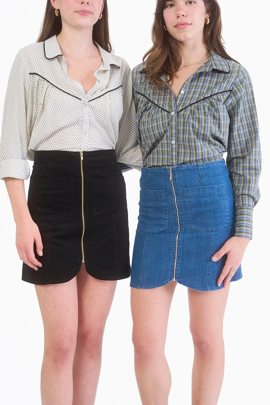Denim Zip Skirt