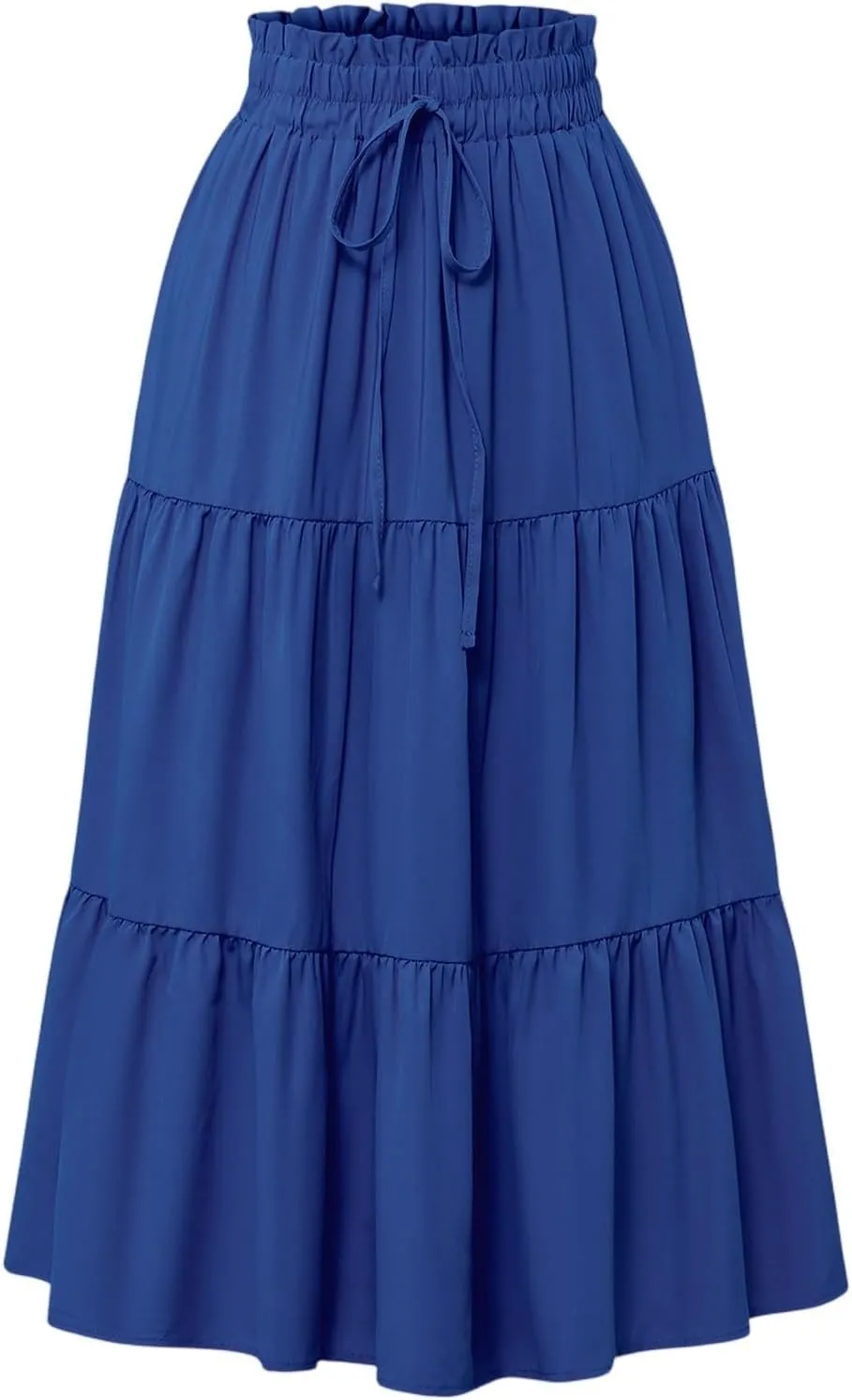 Floral Midi Skirts for Women Casual Swing Tiered A-Line Flowy Long Skirt Loose Comfy Elastic High Waisted Y2k Skirts