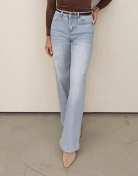 Light Wash High Rise Wide Leg Denim