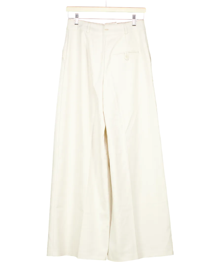 Lounge Cream Wide-leg Tailored Trousers UK XS