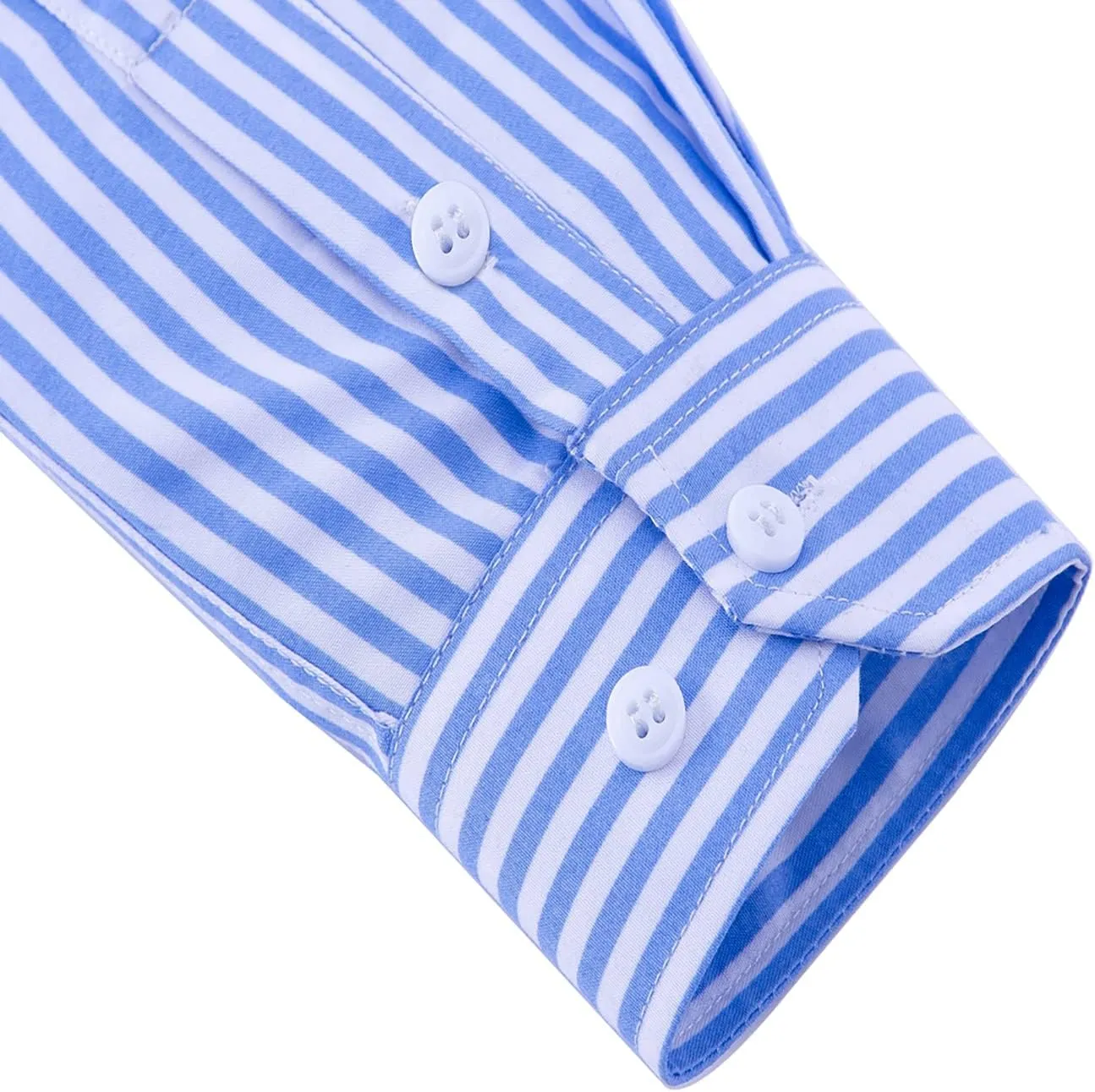Men's Long Sleeve Dress Shirts Casual Business Vertical Striped Button Down Slim Fit Shirts