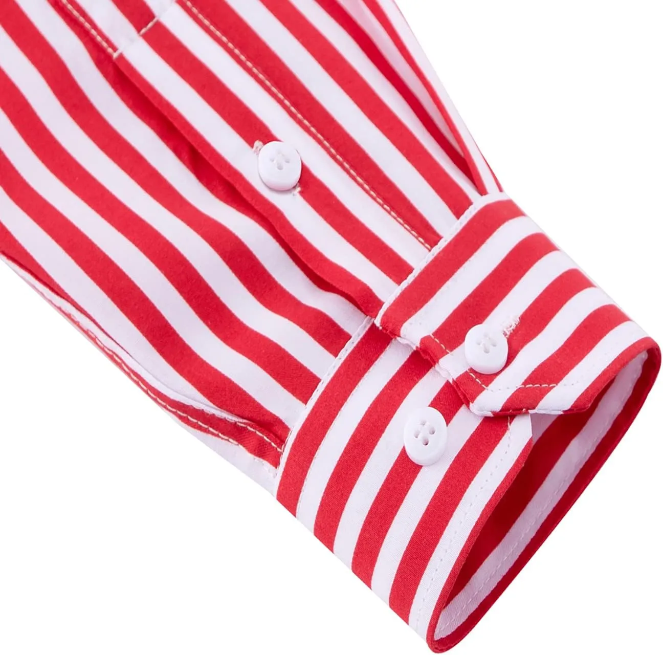 Men's Long Sleeve Dress Shirts Casual Business Vertical Striped Button Down Slim Fit Shirts