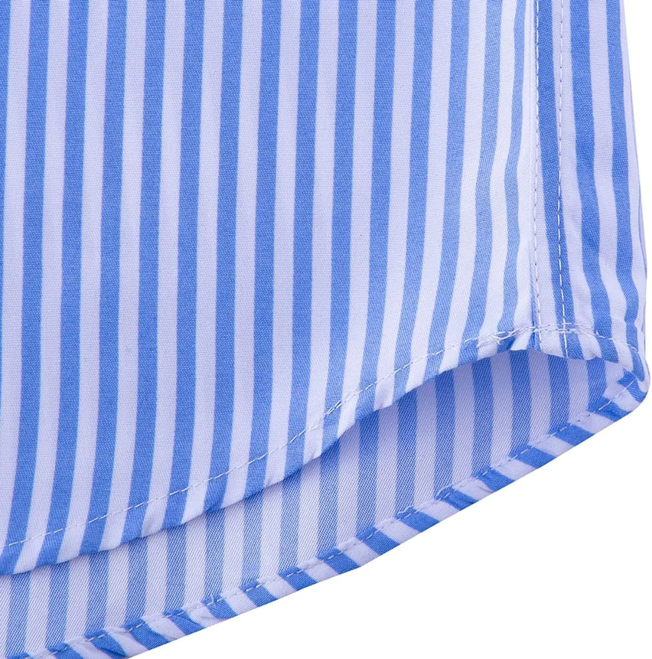 Men's Long Sleeve Dress Shirts Casual Business Vertical Striped Button Down Slim Fit Shirts