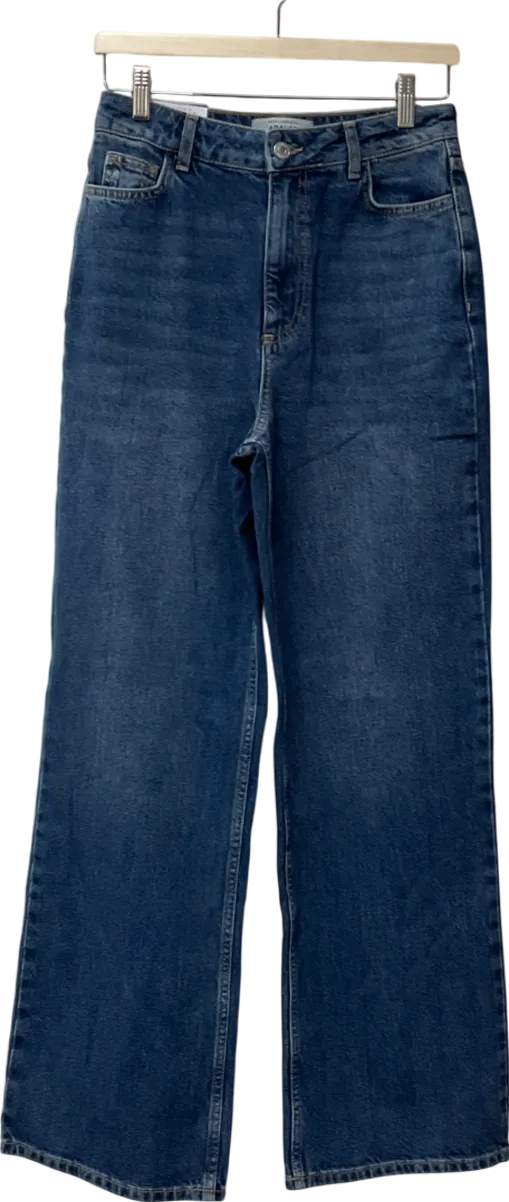 New Look Blue High Waisted Wide Leg Jeans UK 8