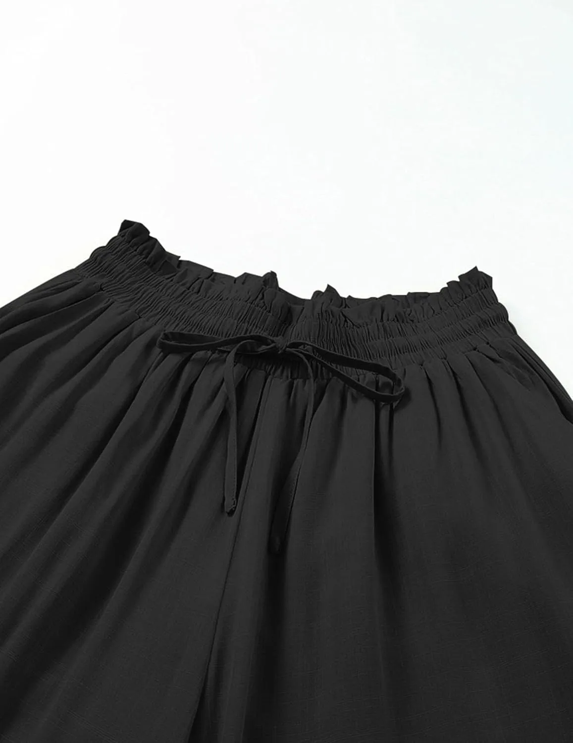 Wide Leg Pants for Women Summer Flowy Pants Elastic Waist with Pockets Palazzo Lounge Pants