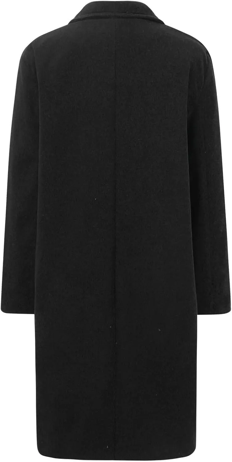 Womens Fall Fashion 2024 Long Cardigan Sweaters Tops Knit Open Front Lapel Knee Length Cardigan Coat with Pockets