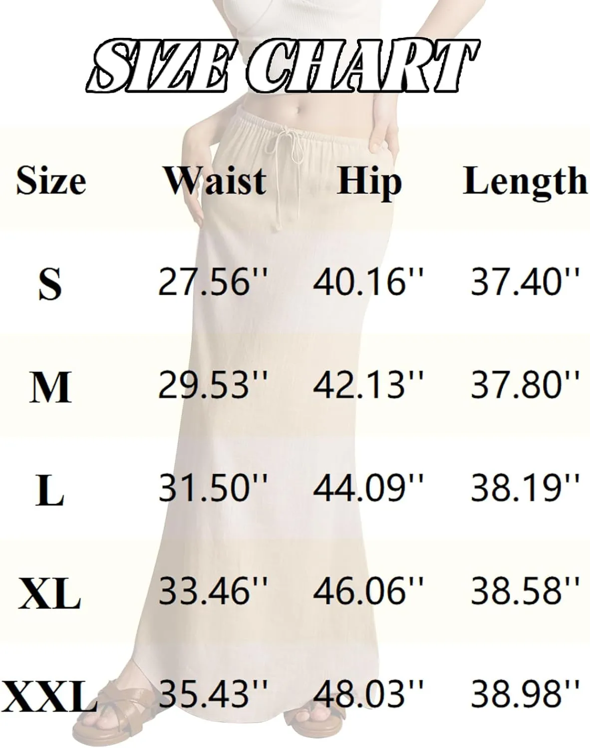 Womens Maxi Skirt Summer Vacation Bodycon Boho Linen Skirts Trendy Low Rise Wrap Comfy Beach Pencil Long Skirts