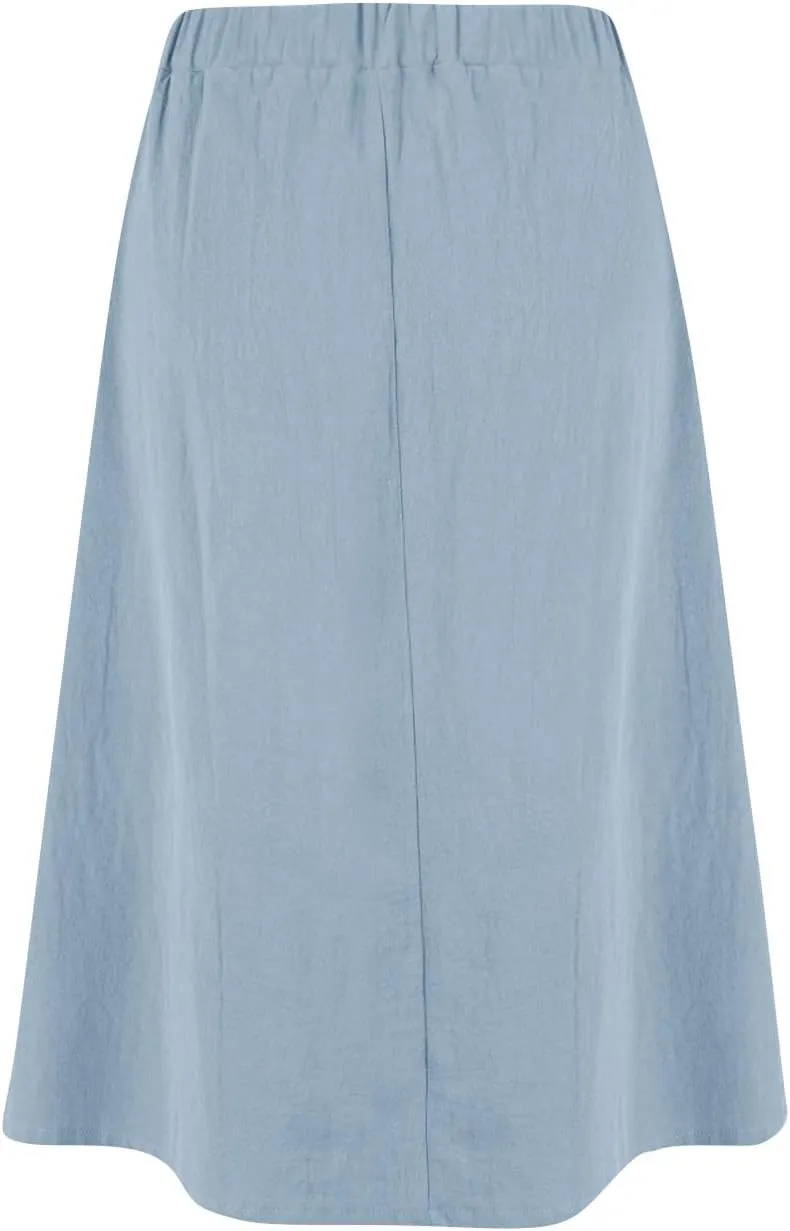 Yesunpxs Womens Summer Skirts Casual Soild Front Button A-Line High Waisted Midi-Skirt with Pockets Beach Vacation Clothes
